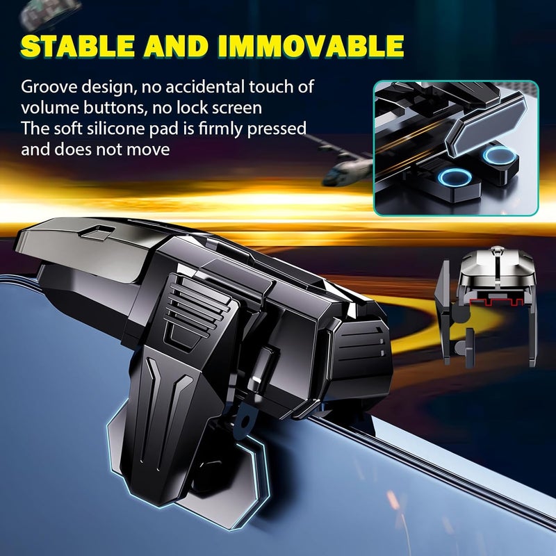 EasEasy PUBG Game Trigger, 6 Fingers Mobile Phone Trigger Controller Compatible for PUBG/Rules of Survival/Knives Out, Sensitive Aim & Shoot Trigger And Smartphone Joystick for iPhone & Android Phones - Image 3